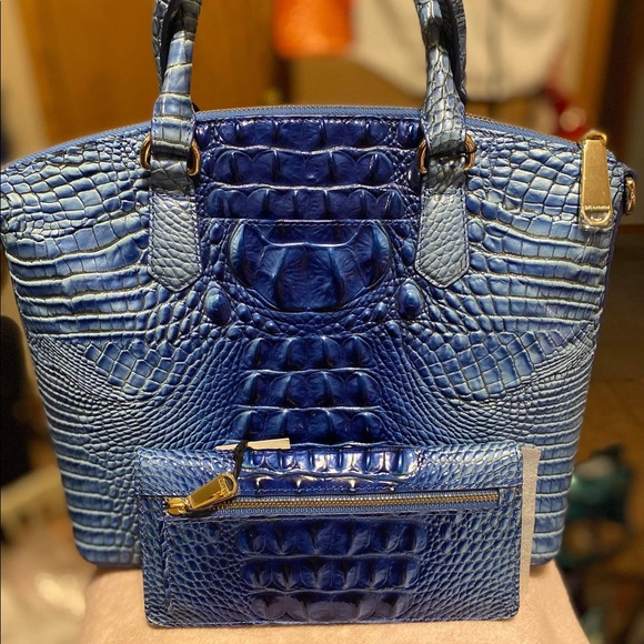 Brahmin electric blue Duxbury and matching wallet